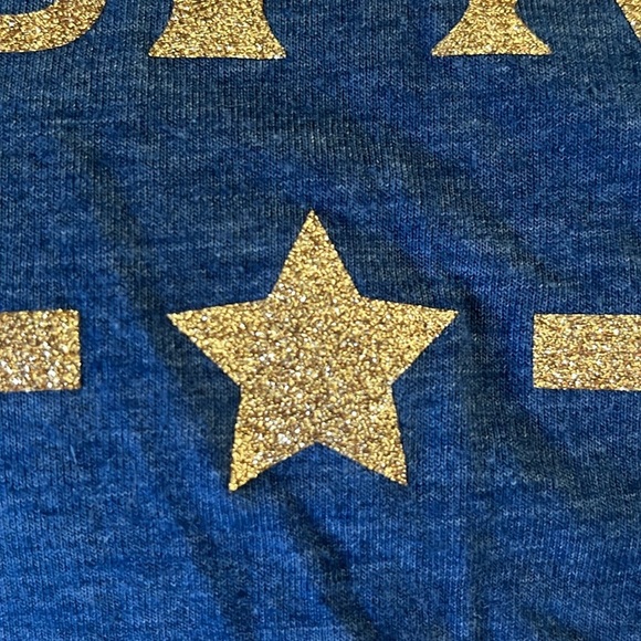 Forever 21 Tupac forPRESIDENT  Medium blue women’s cut T-shirt gold glitter SZ M - Picture 9 of 9
